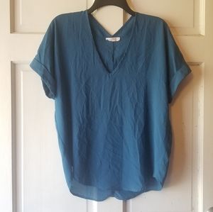 3/$15 Turquoise V-Neck Lush Blouse
